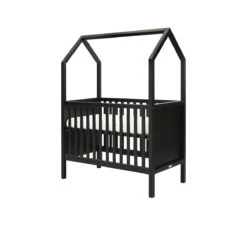 My First House Bedbank 60x120 - Mat Zwart -Babyproducten Winkel bopita my first house bedbank 60x120 mat zwart 1