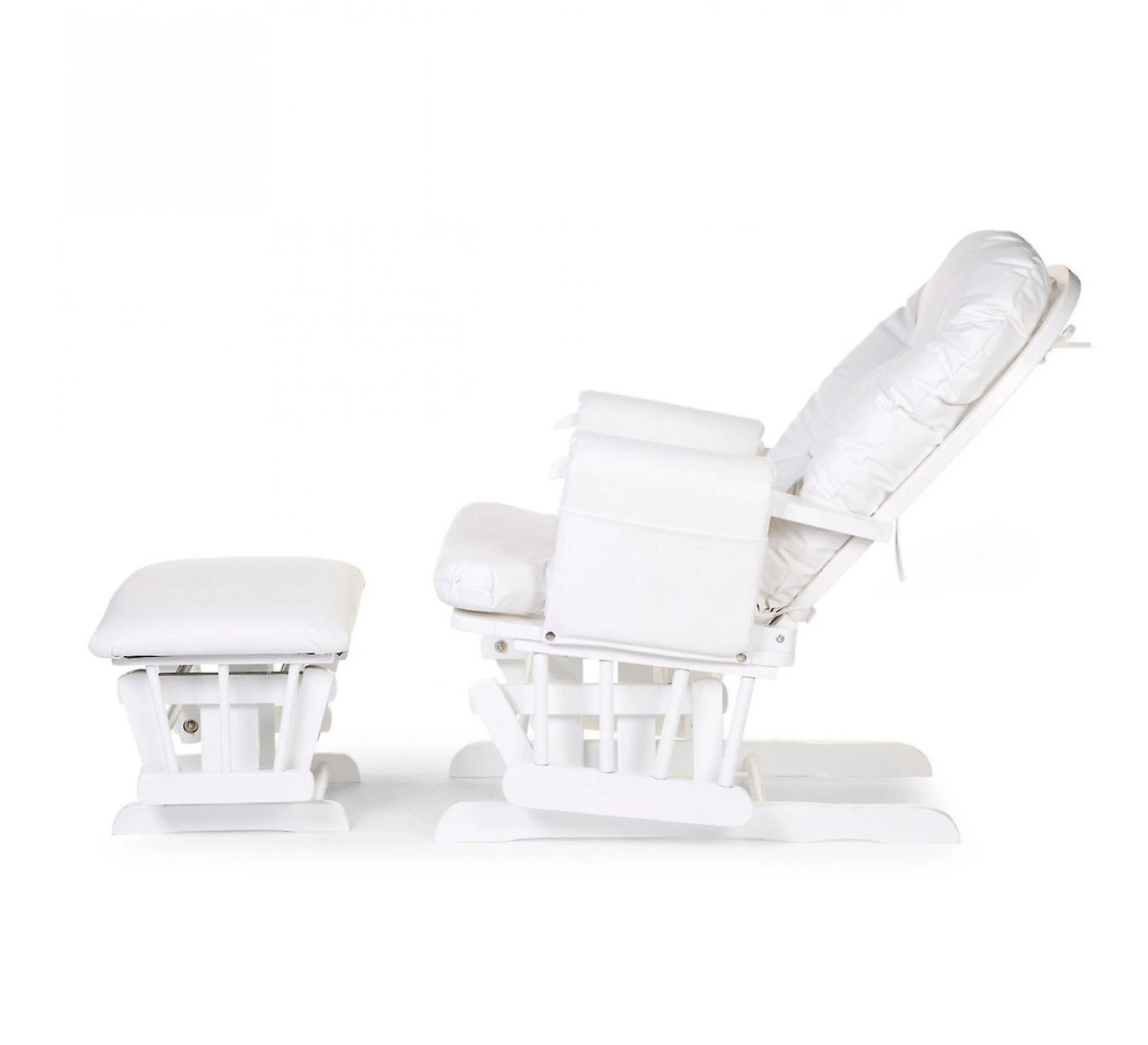 Childhome Gliding Chair Rond Beuk - Wit + Voetenbank 4 Childhome Gliding Chair Rond Beuk - Wit + Voetenbank - Afbeelding 2