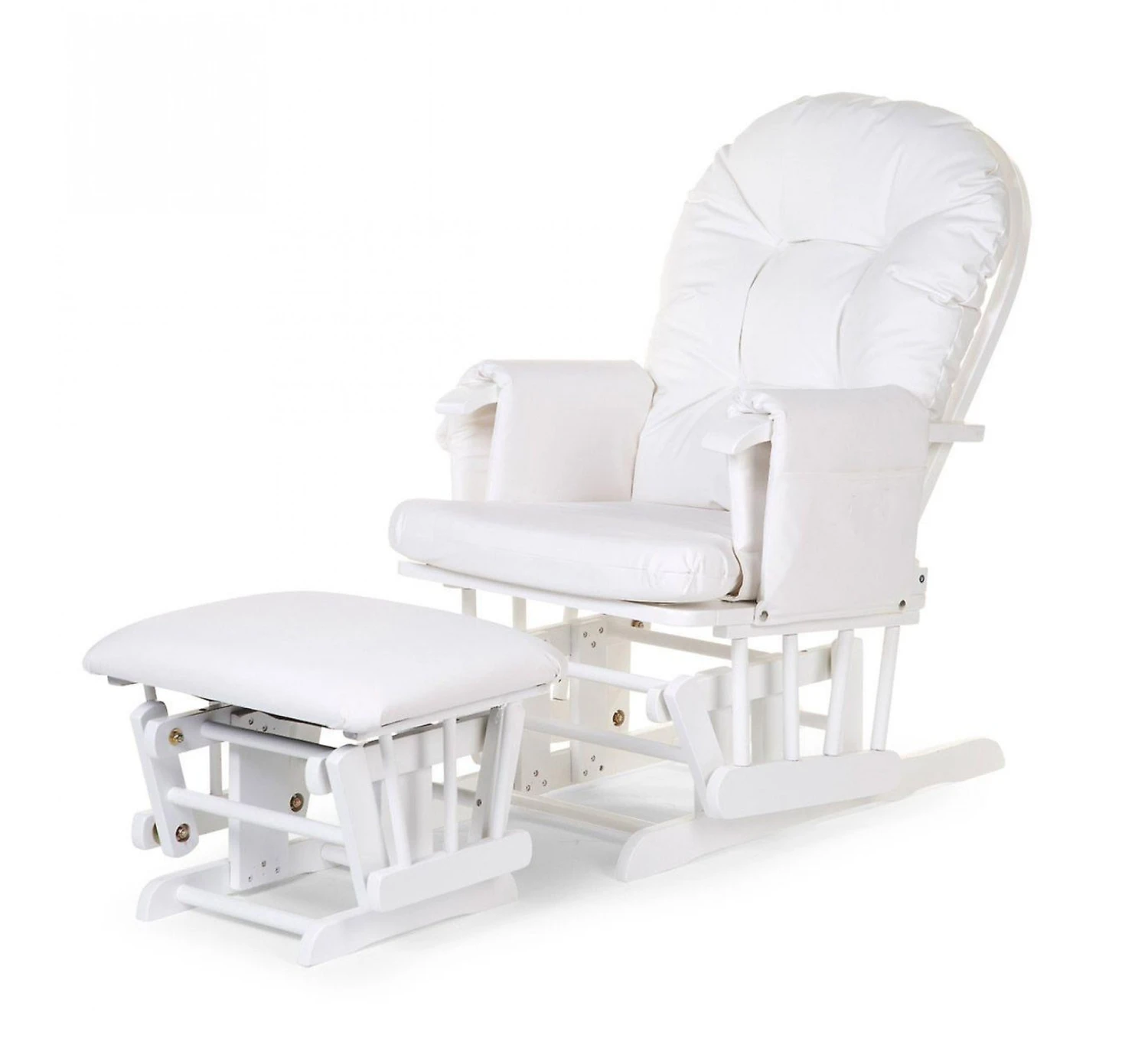 Childhome Gliding Chair Rond Beuk - Wit + Voetenbank 3 Childhome Gliding Chair Rond Beuk - Wit + Voetenbank