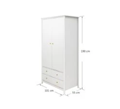 2-Deurskast Luna - White -Babyproducten Winkel flexa 2 deurskast luna white 3