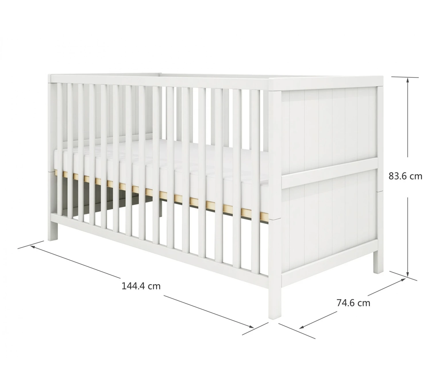 Ledikant Luna Groeven 70x140 - White 7 Ledikant Luna Groeven 70x140 - White - Afbeelding 5