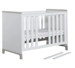 Mini Ledikant Wit/grijs 5 Mini Ledikant Wit/grijs -Babyproducten Winkel pinio mini ledikant wit grijs 1
